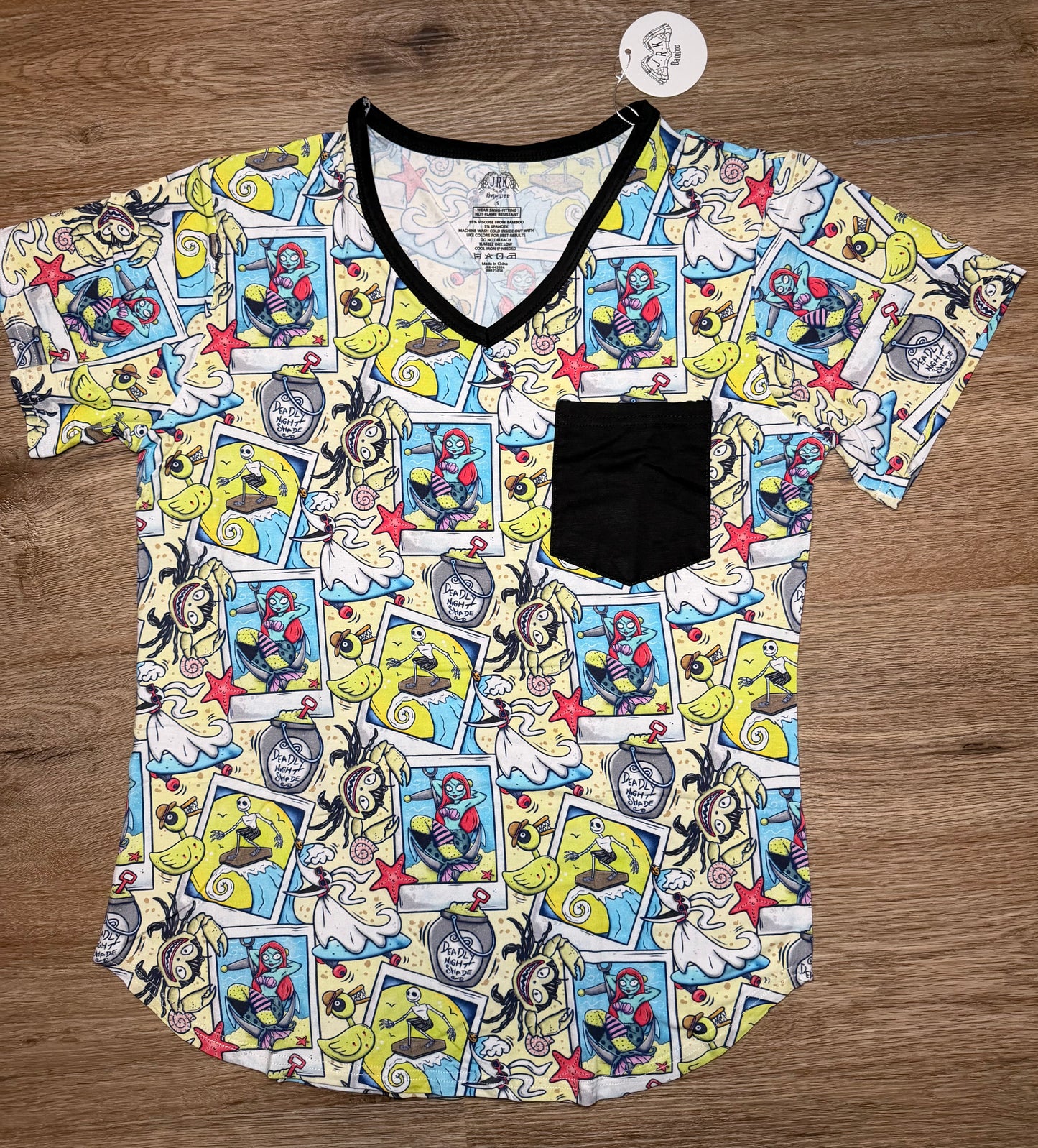 Nightmare Before the Beach - V-Neck Pocket Tee