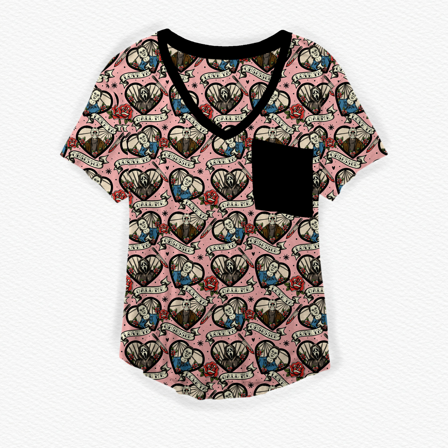 Killer Hearts V-Neck Pocket Tee