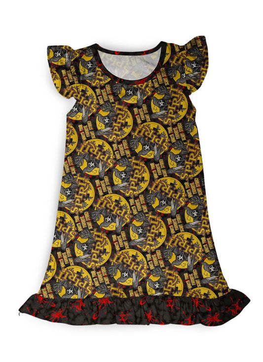 What's Your Favorite Scary Store? -  Girls Flutter Sleeve Dress