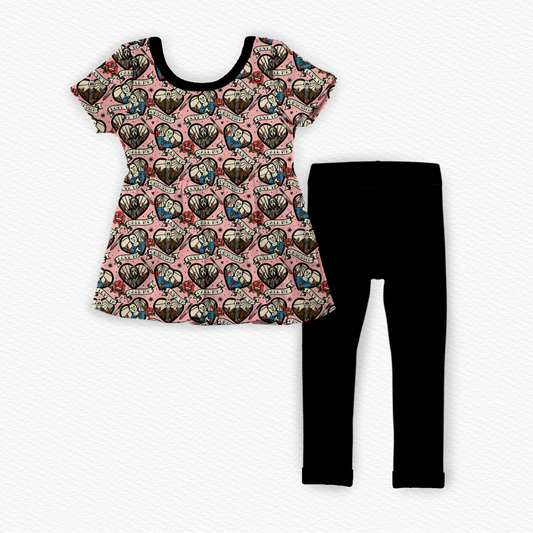 Killer Hearts Peplum and Legging Set