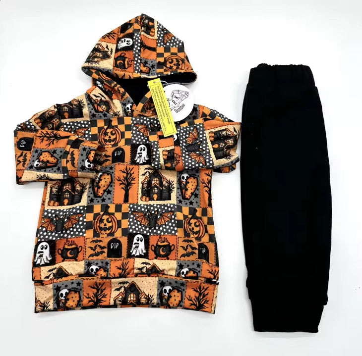 Ghost Patchwork Hoodie & Jogger Set